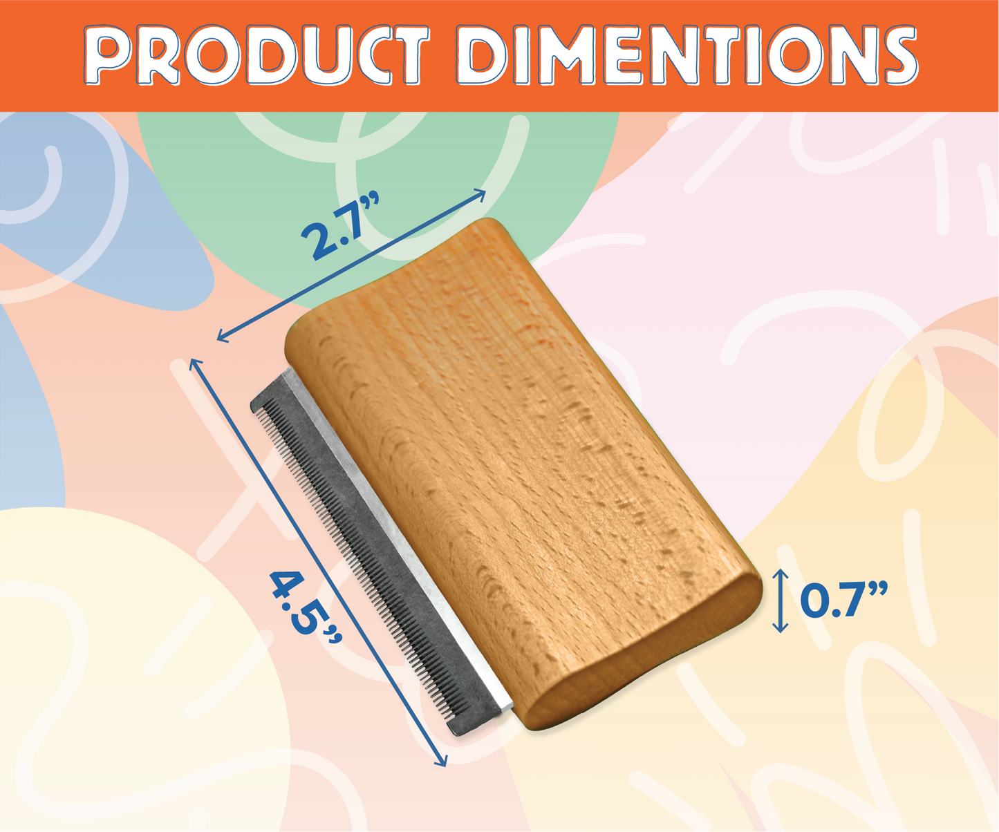Jocomb Premium Wooden Deshedding & Dematting Brush